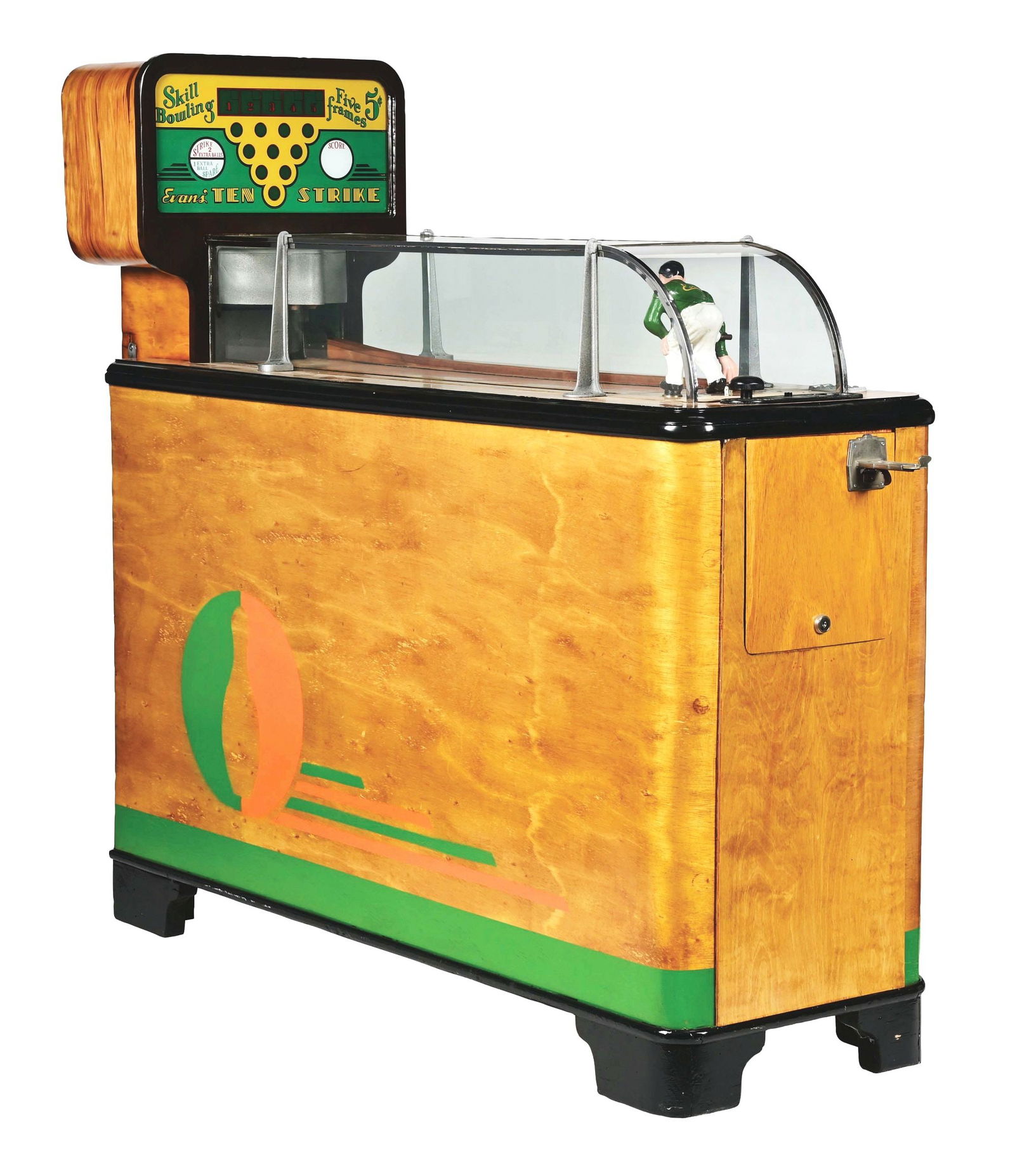 5¢ H.C. EVANS TEN STRIKE CLASSIC ARCADE MACHINE. (1 of 6)