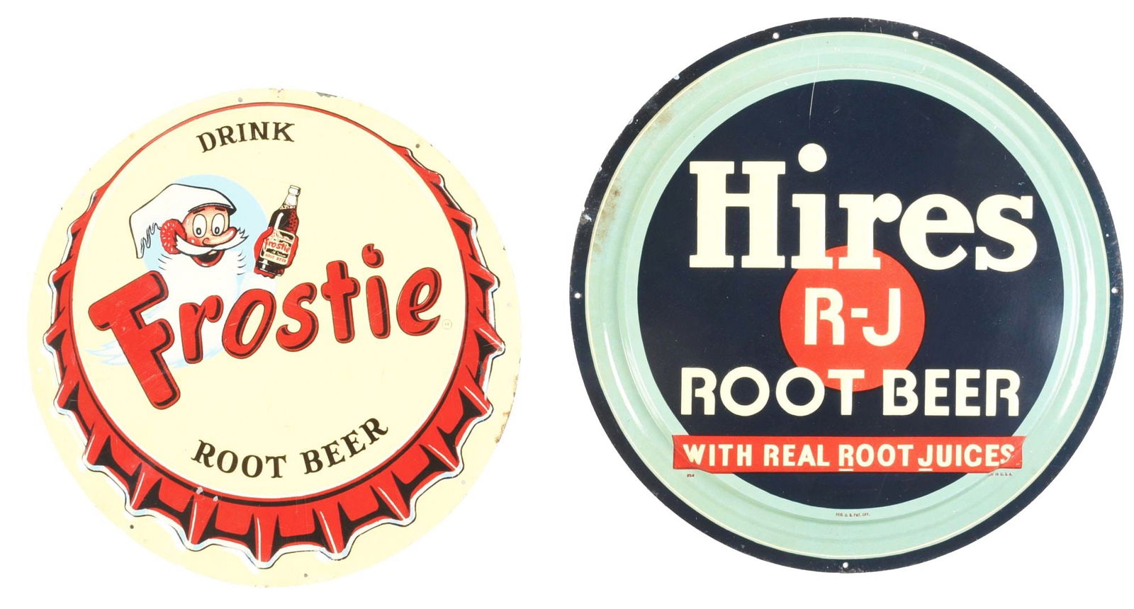 COLLECTION OF 2: EARLY SODA POP EMBOSSED TIN SIGNS. (1 of 3)