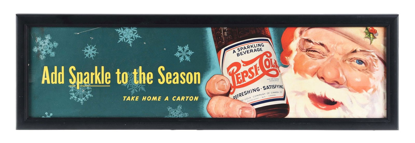 PEPSI-COLA CARDSTOCK LITHOGRAPH W/ DOUBLE-DOT LOGO. (1 of 2)