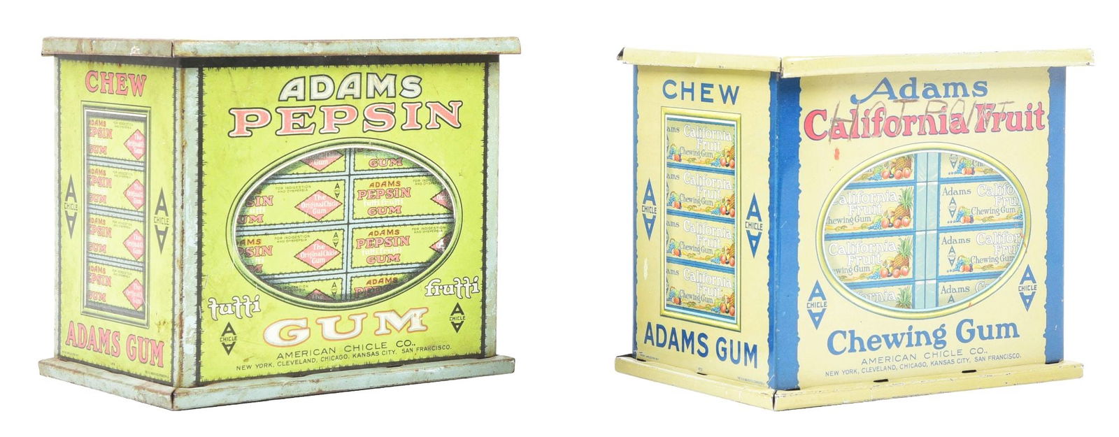 LOT OF 2: ADAMS CHEWING GUM TINS. (1 of 4)