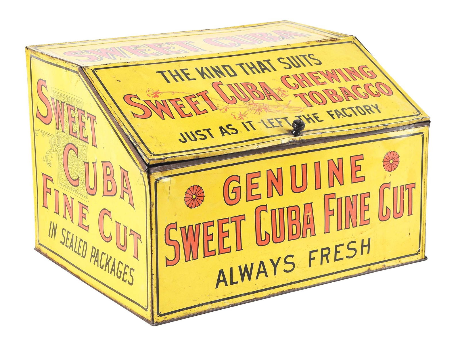 SWEET CUBA CUT CHEWING TOBACCO TIN BOX. (1 of 5)