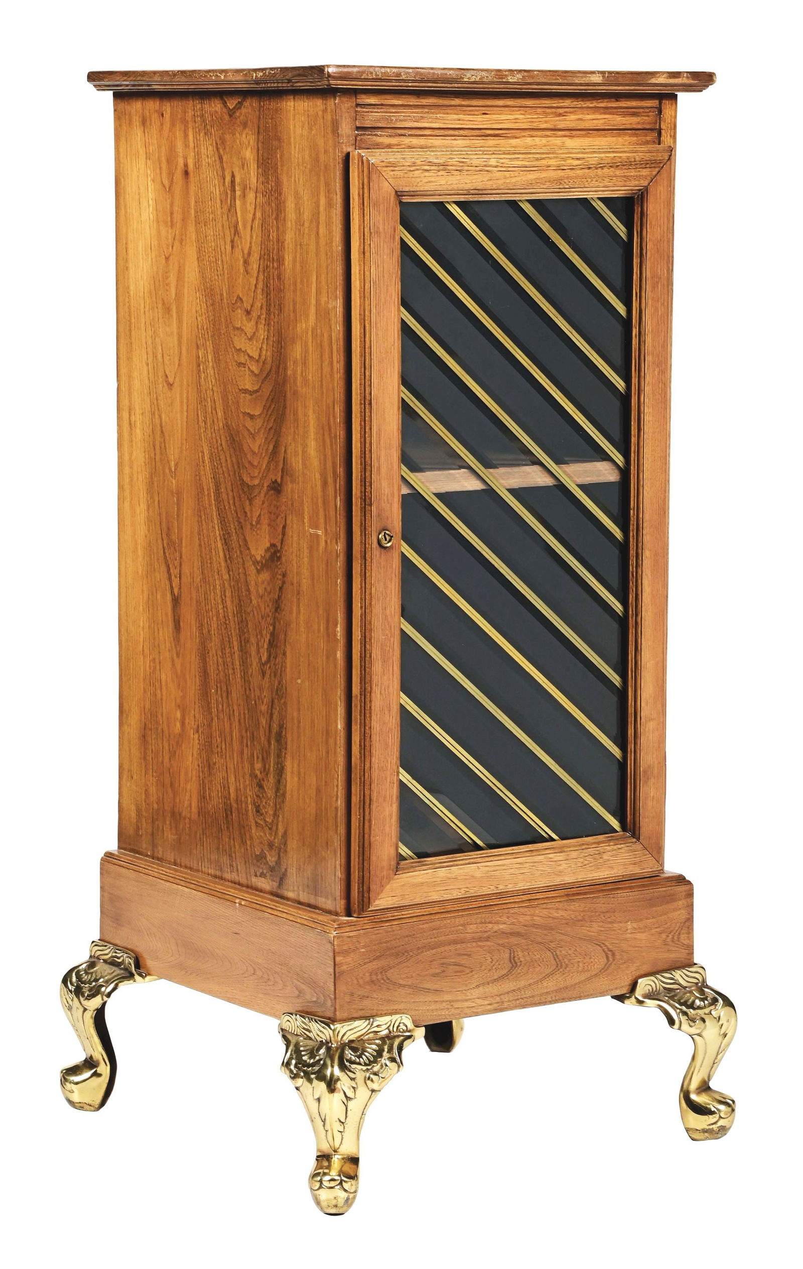 WOODEN SLOT MACHINE STAND W/ GLASS. (1 of 7)