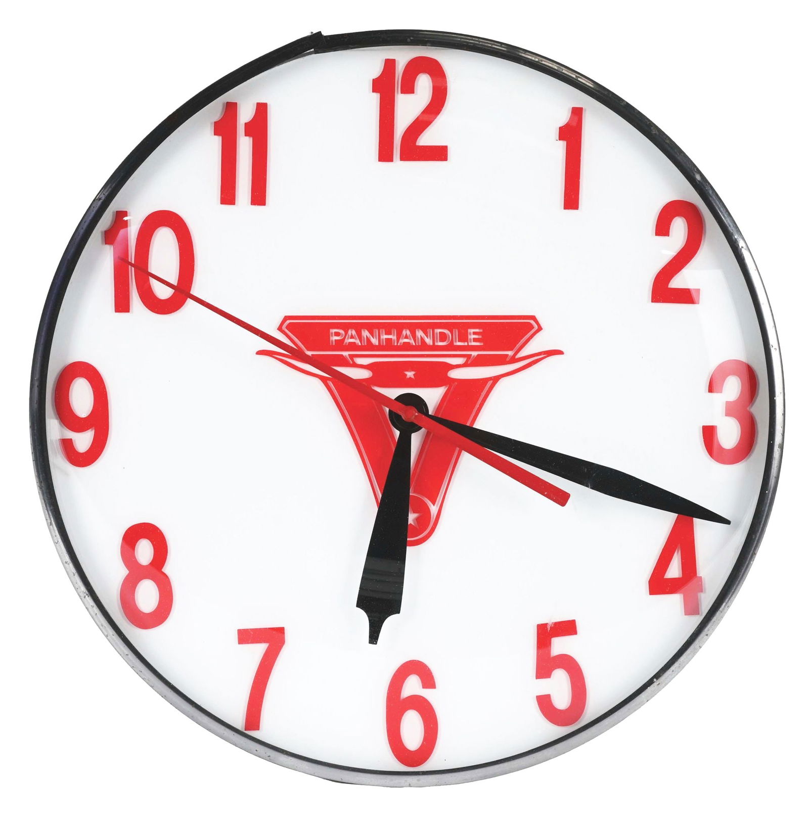 PANHANDLE ROUND LIGHT UP CLOCK. (1 of 2)