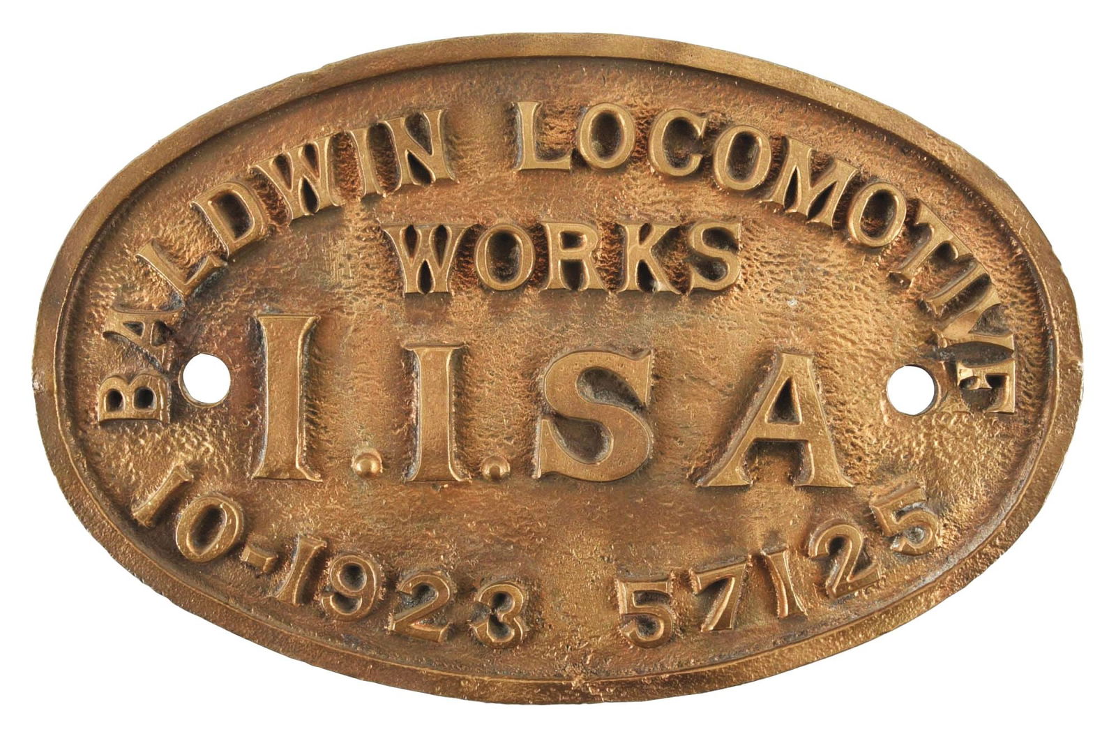 PRR LOCOMOTIVE BUILDER'S PLATE. (1 of 2)
