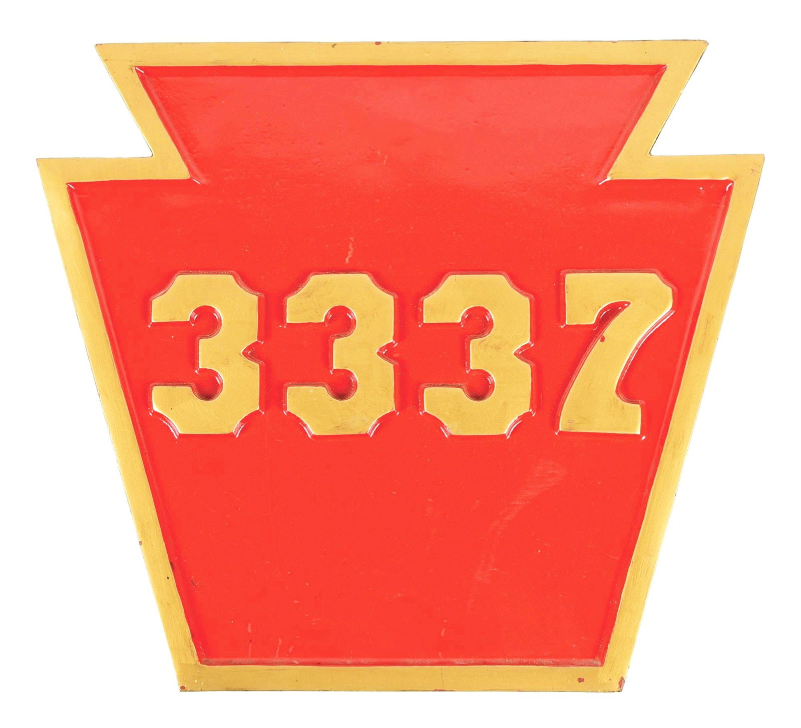 PRR STEAM LOCOMOTIVE KEYSTONE NUMBER PLATE 3337. (1 of 3)
