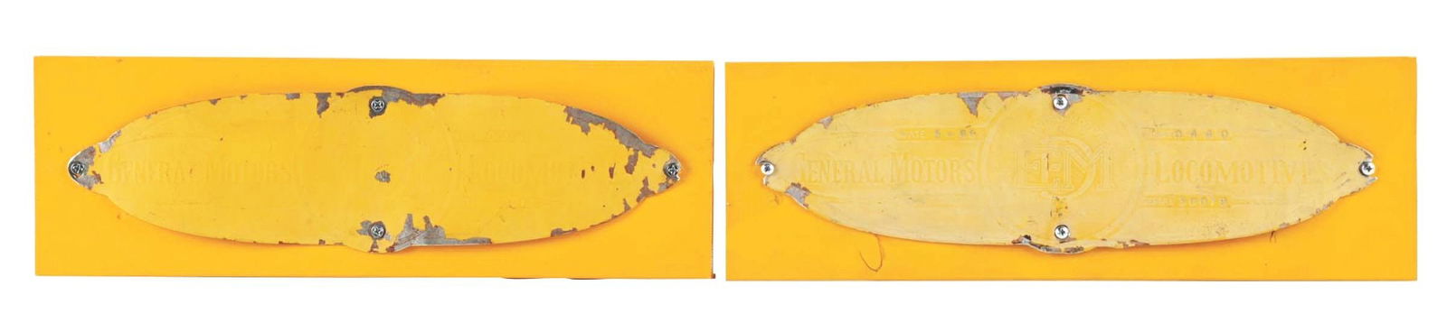 LOT OF 2: DIESEL LOCOMOTIVE BUILDER'S PLATES. (1 of 2)