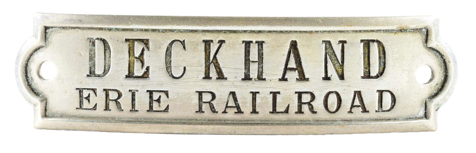 ERIE RR RAILROAD UNIFORM HAT BADGE. (1 of 3)