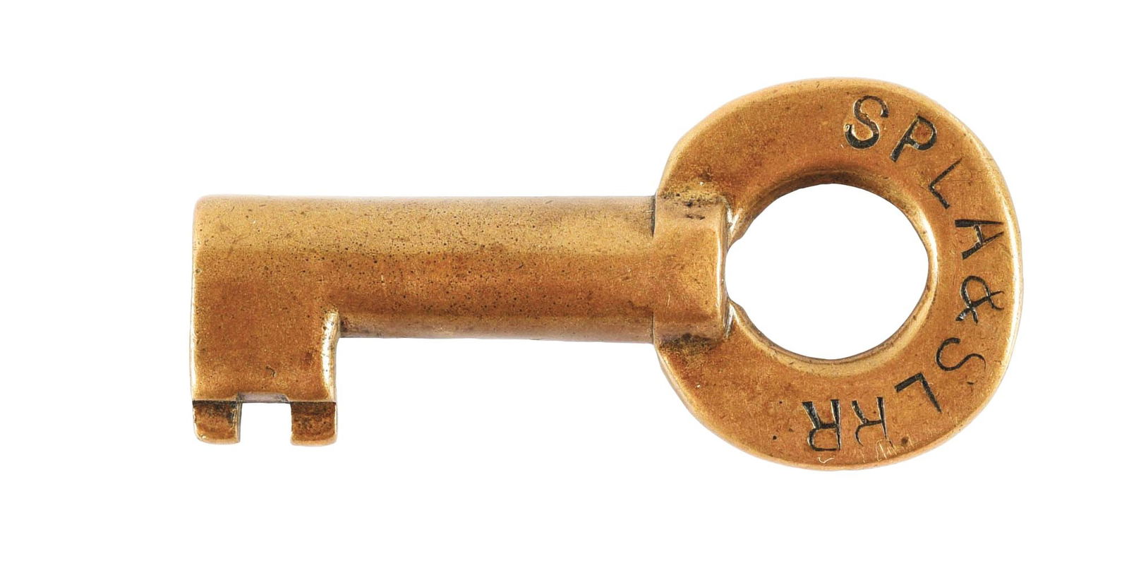 SPLA & SLRR BRASS RAILROAD KEY. (1 of 2)