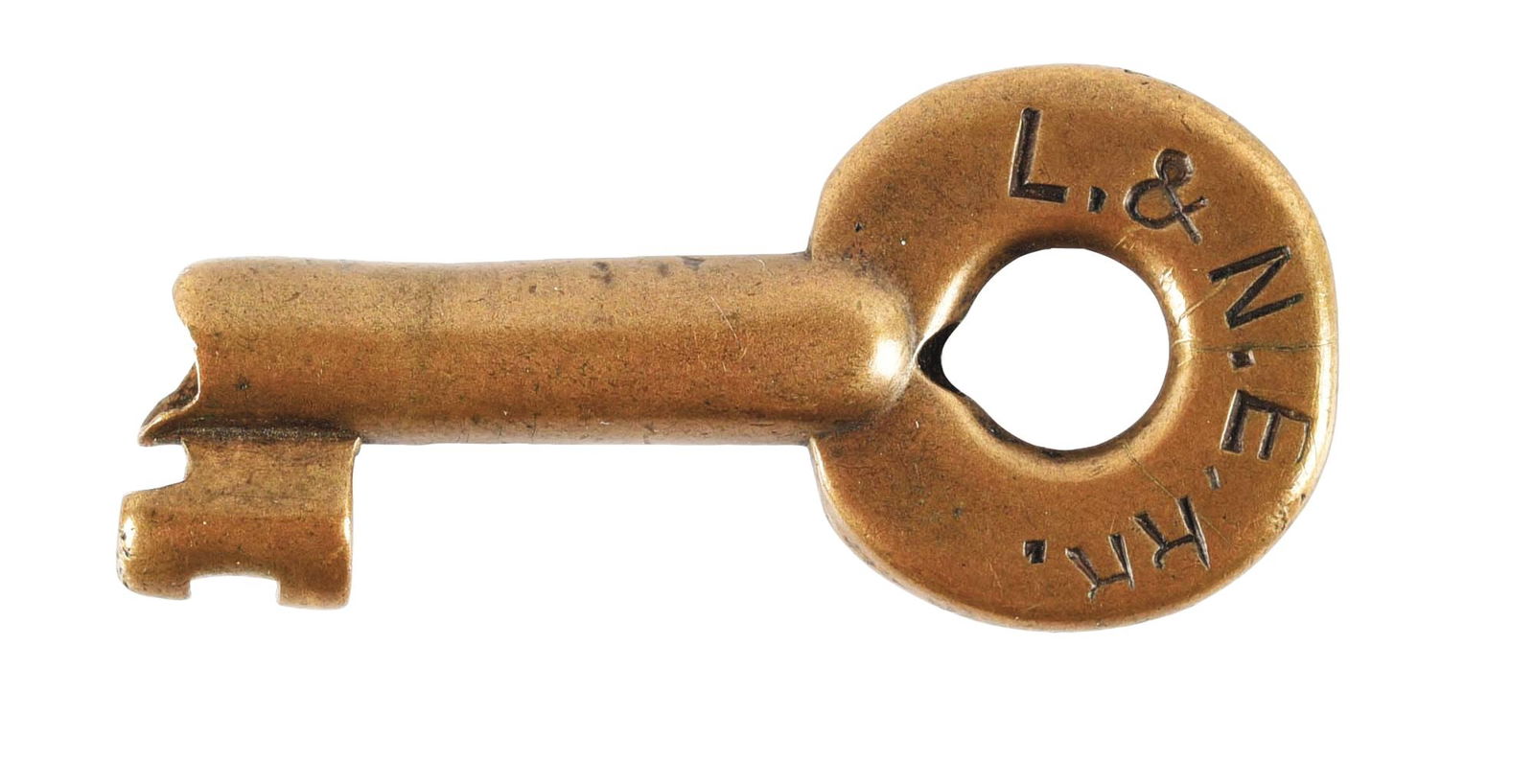 L. & N. E. RR BRASS RAILROAD KEY. (1 of 2)