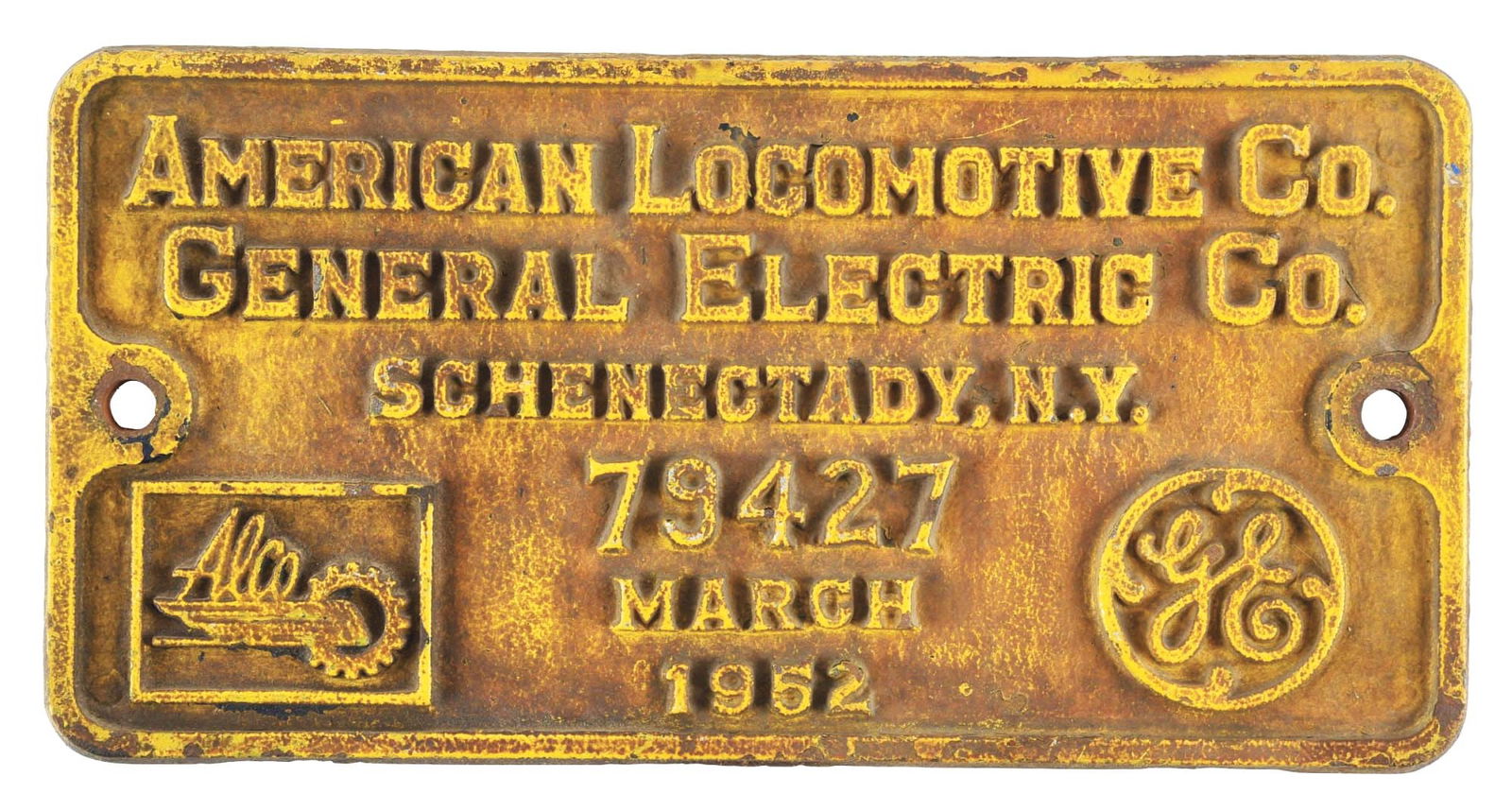 DIESEL LOCOMOTIVE BUILDER'S PLATE. (1 of 2)