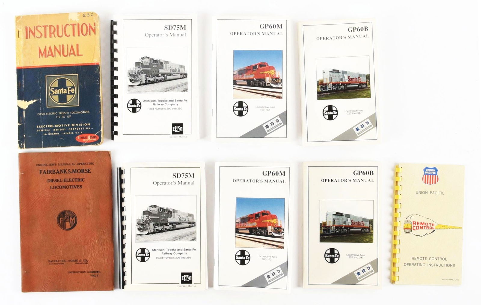LOT OF 9: LOCOMOTIVE INSTRUCTION MANUALS. (1 of 3)