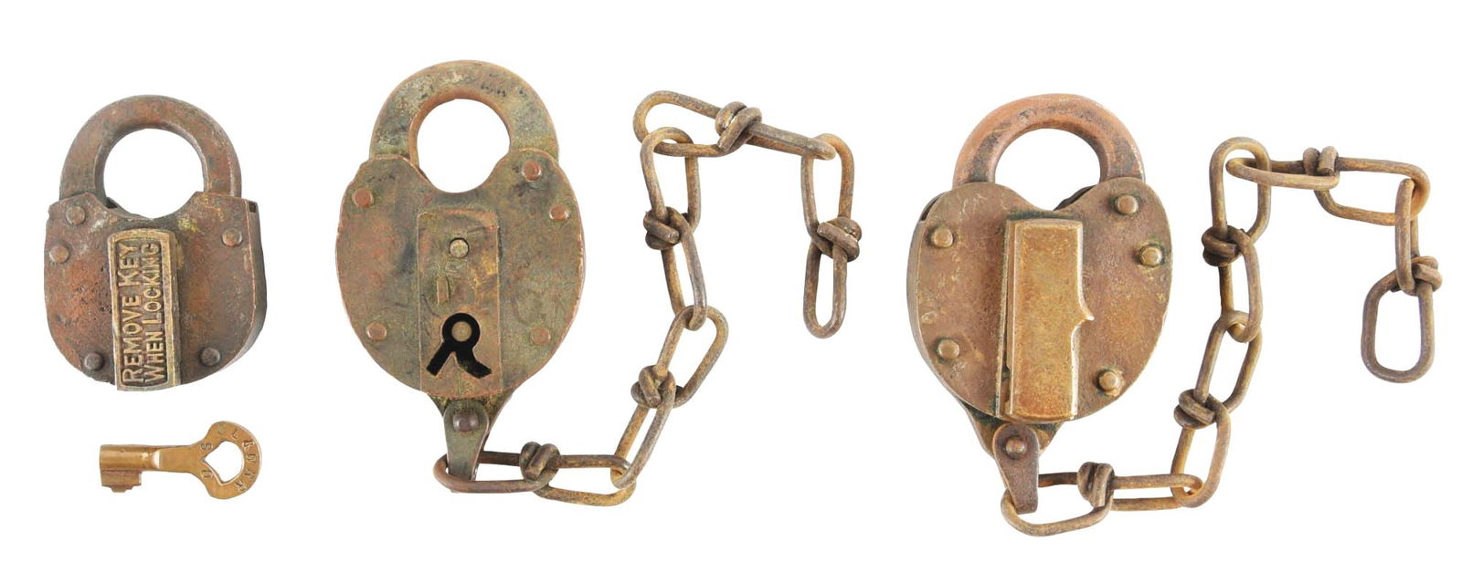 LOT OF 3: DL&W RAILROAD LOCKS. (1 of 2)