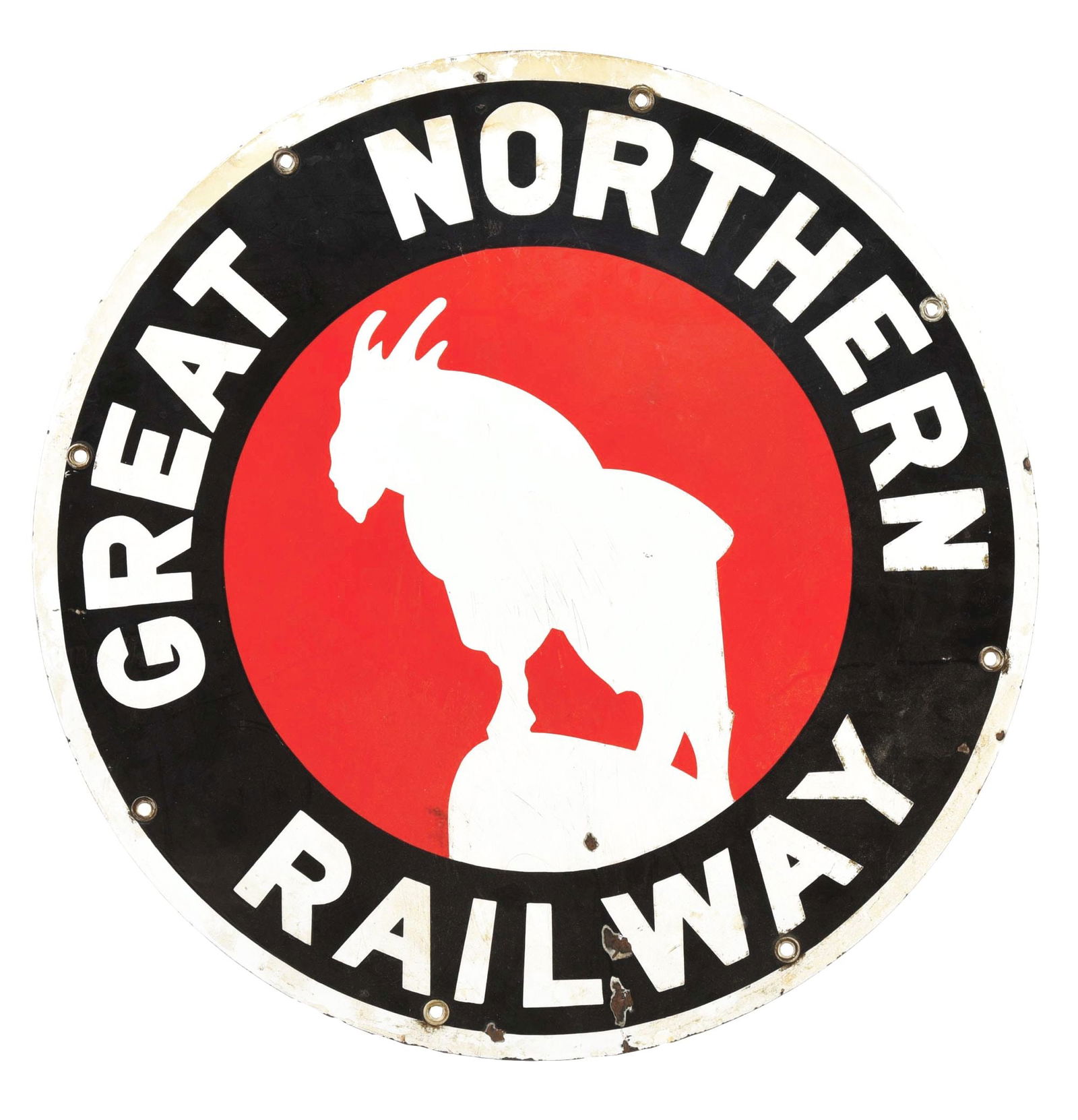 PORCELAIN RAILROAD SIGN. (1 of 2)