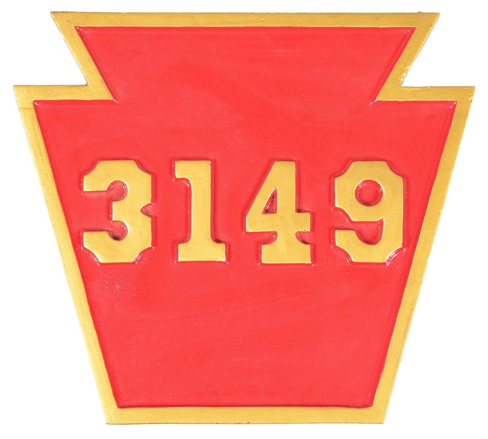 Prr Steam Keystone Number Plate 3149. Auction