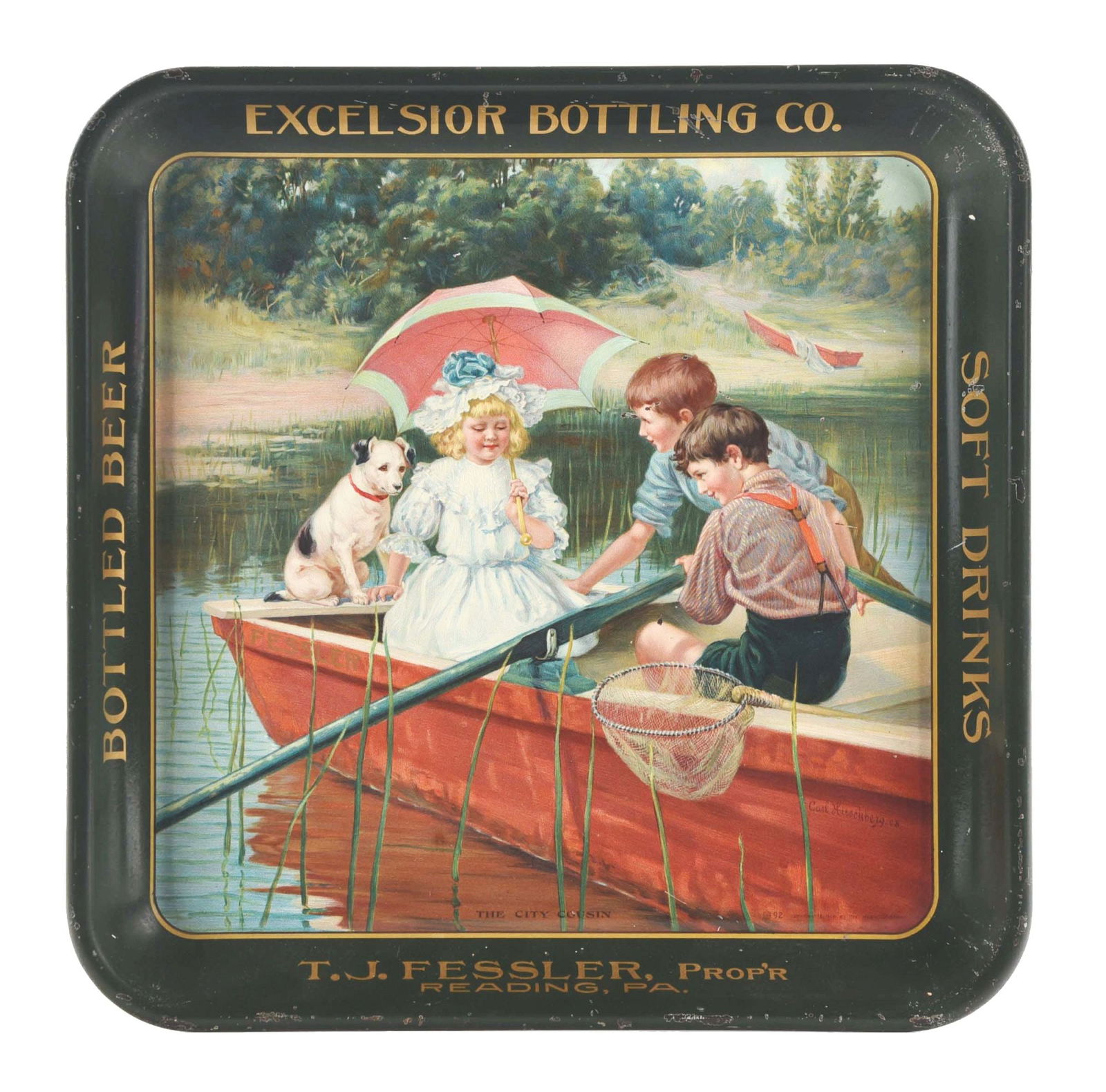 EXCELSIOR BOTTLING CO. BEER AND SOFT DRINKS TRAY. (1 of 3)