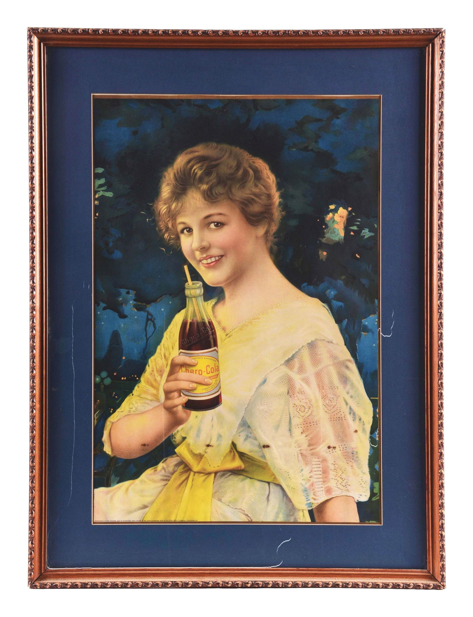 CHERO-COLA PAPER LITHOGRAPH W/ BOTTLE GRAPHIC. (1 of 4)