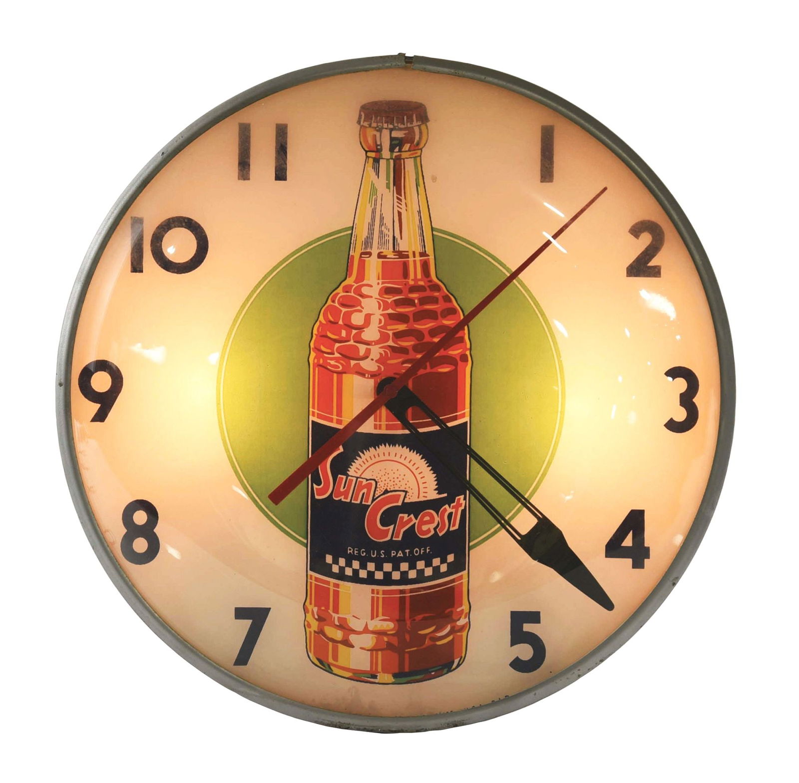 SUN CREST ADVERTISING CLOCK. (1 of 3)