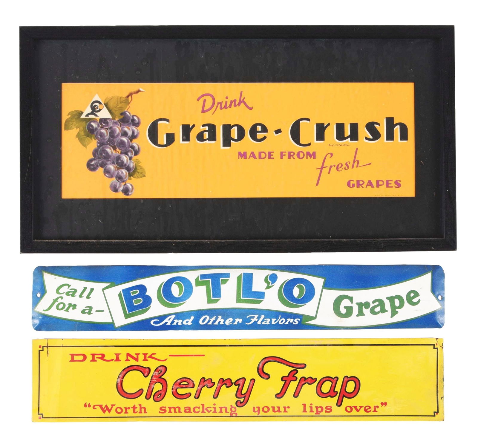 COLLECTION OF 3: SODA POP ADVERTISEMENTS. (1 of 2)