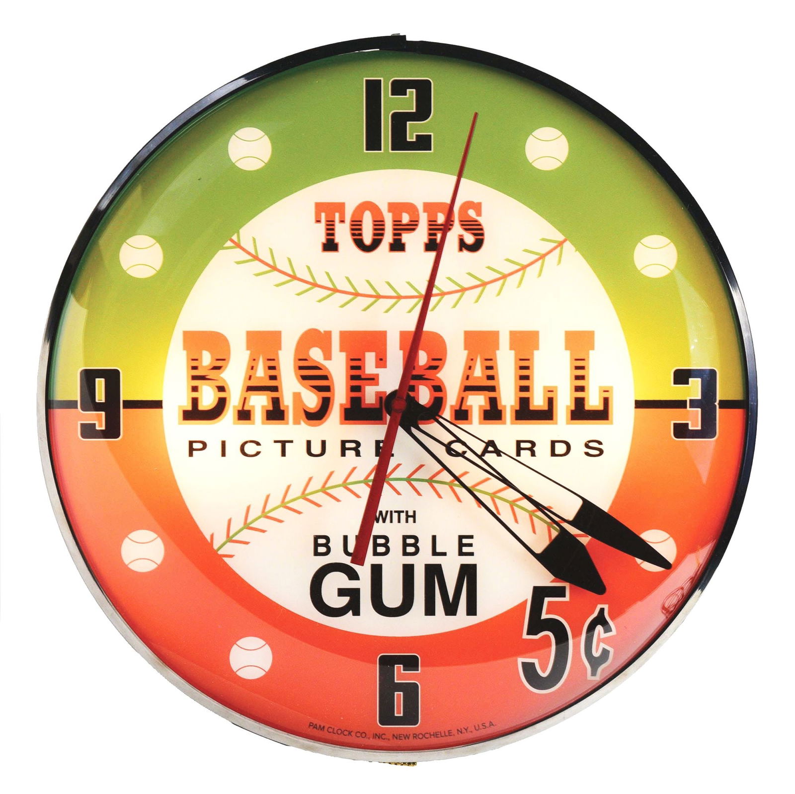 TOPPS BASEBALL PICTURE CARDS LIGHT-UP CLOCK. (1 of 3)