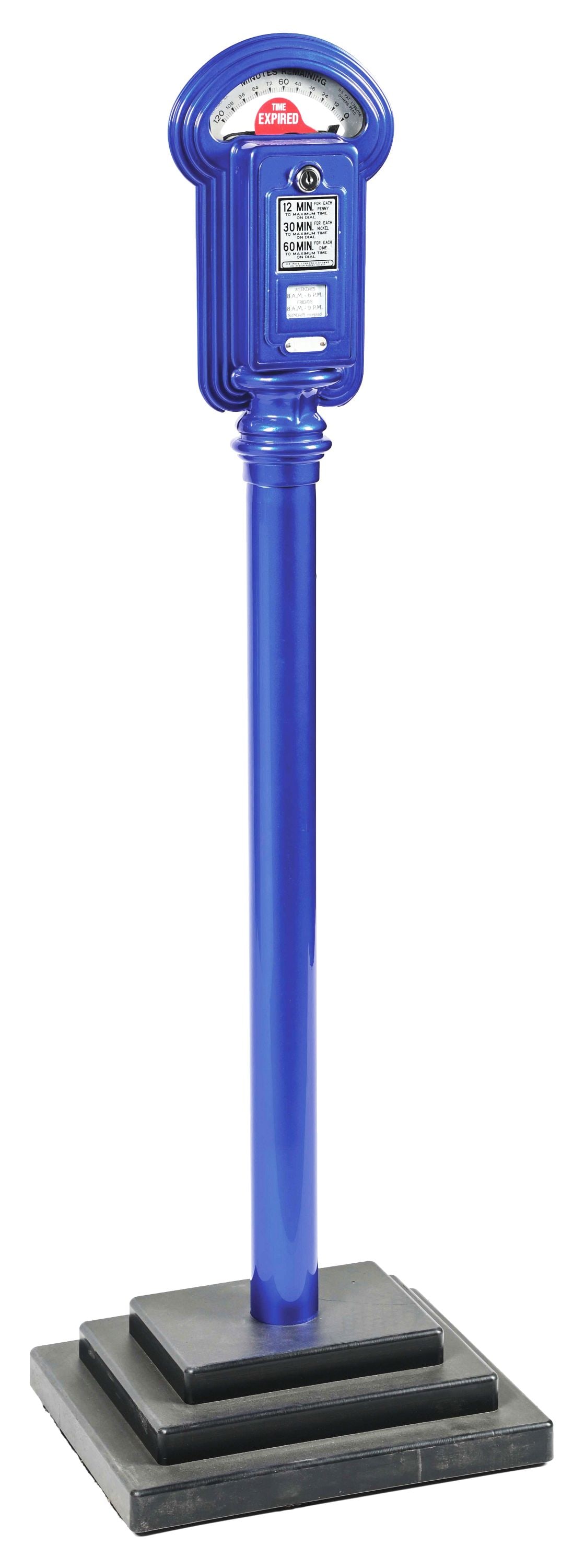 RESTORED PARKING METER W/ BASE. (1 of 8)