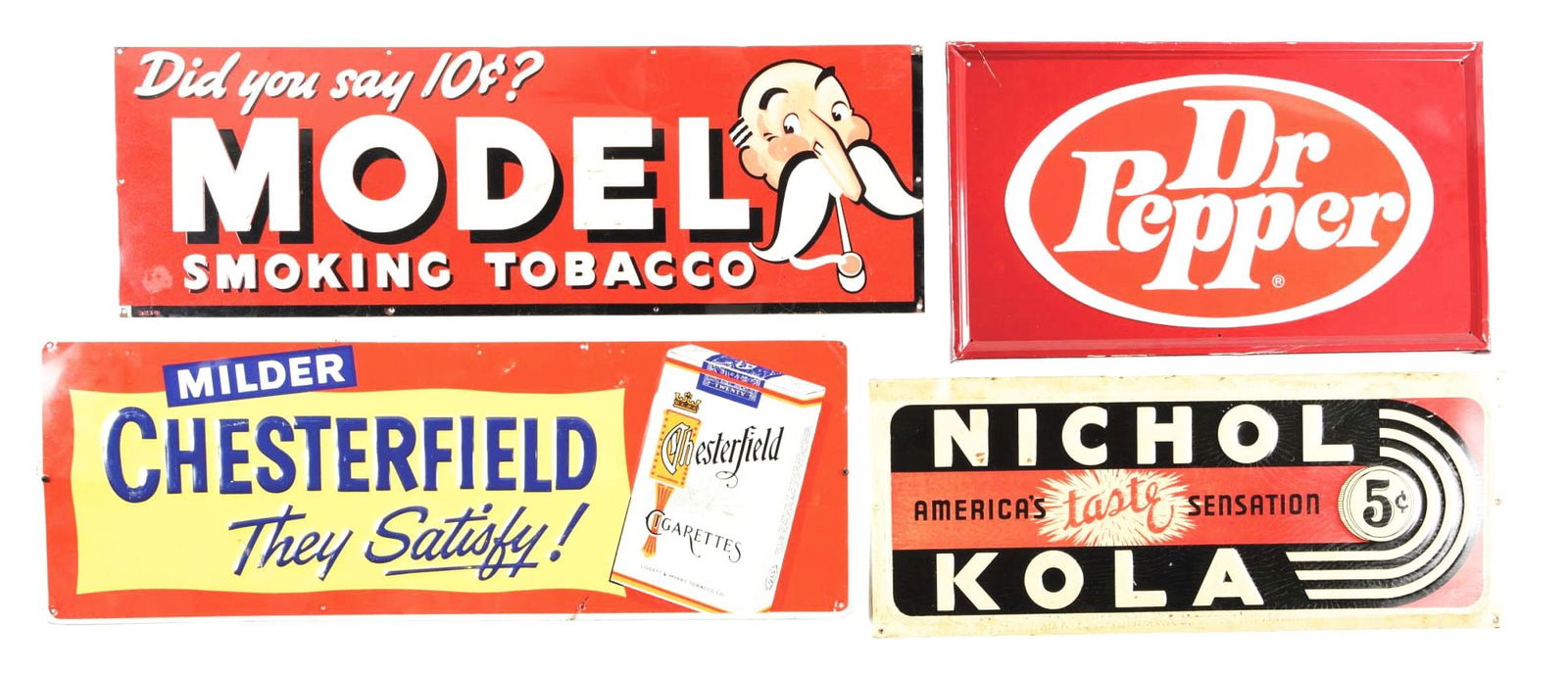 COLLECTION OF 4: VARIOUS COUNTRY STORE & SODA POP ADVERTISEMENTS. (1 of 2)