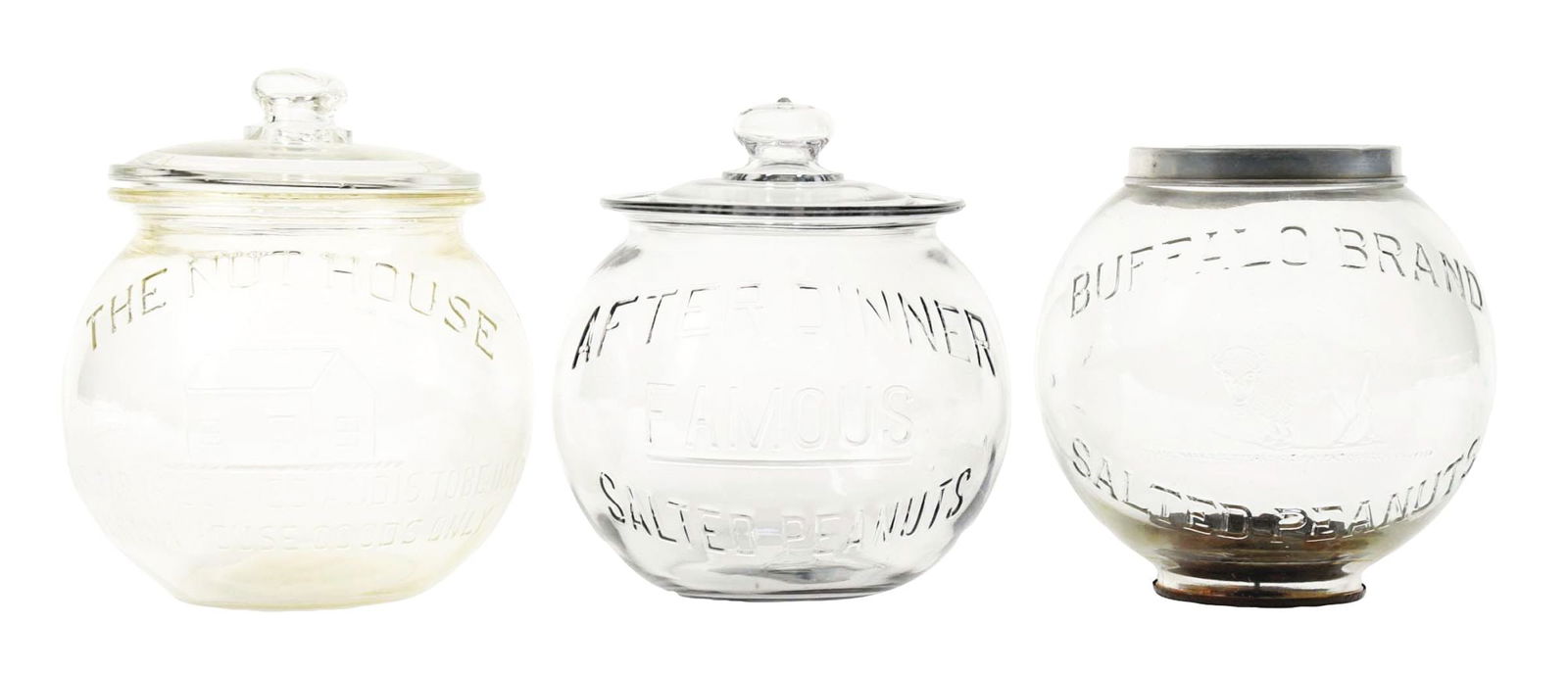 Collection Of 3 Country Store Display Jars. Auction