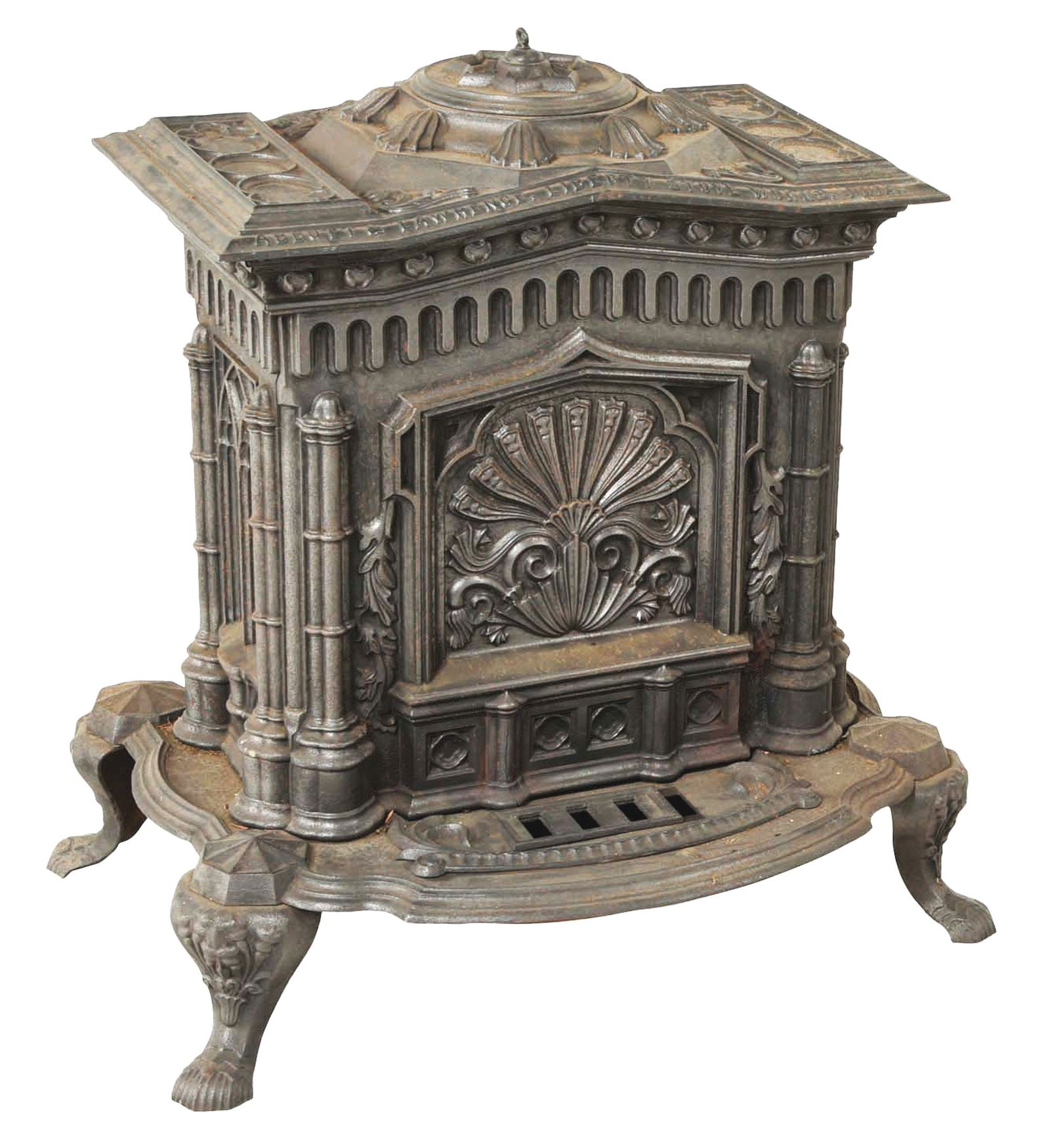 FANTASTIC EARLY CAST IRON STOVE. (1 of 6)