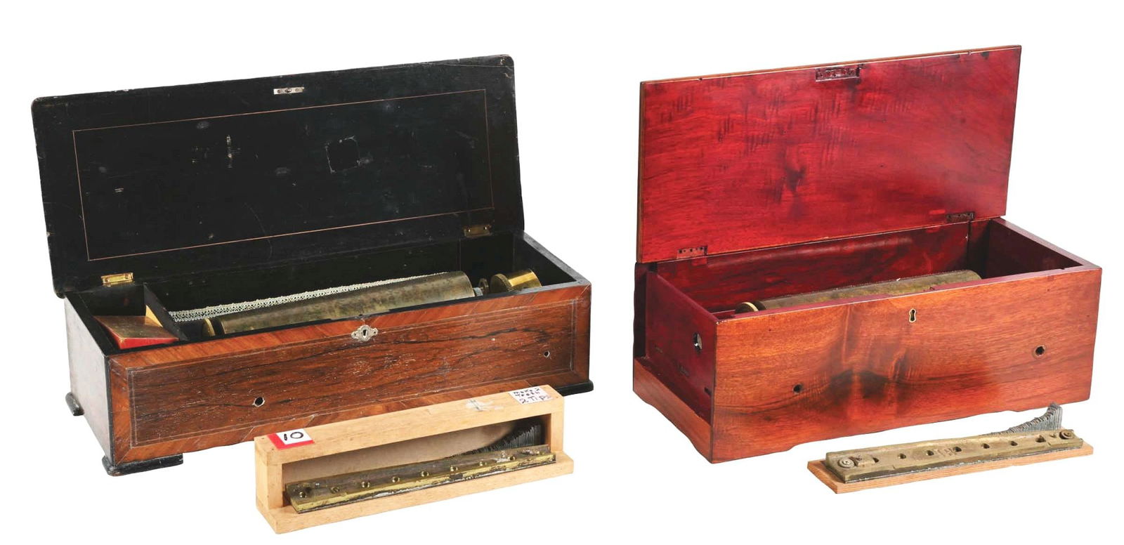 LOT OF 2: CYLINDER MUSIC BOX PROJECTS. (1 of 7)