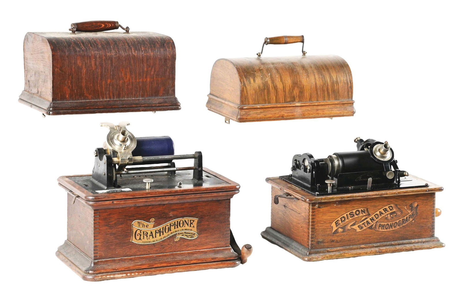 PAIR OF EDISON & GRAPHOPHONE PHONOGRAPHS. (1 of 4)
