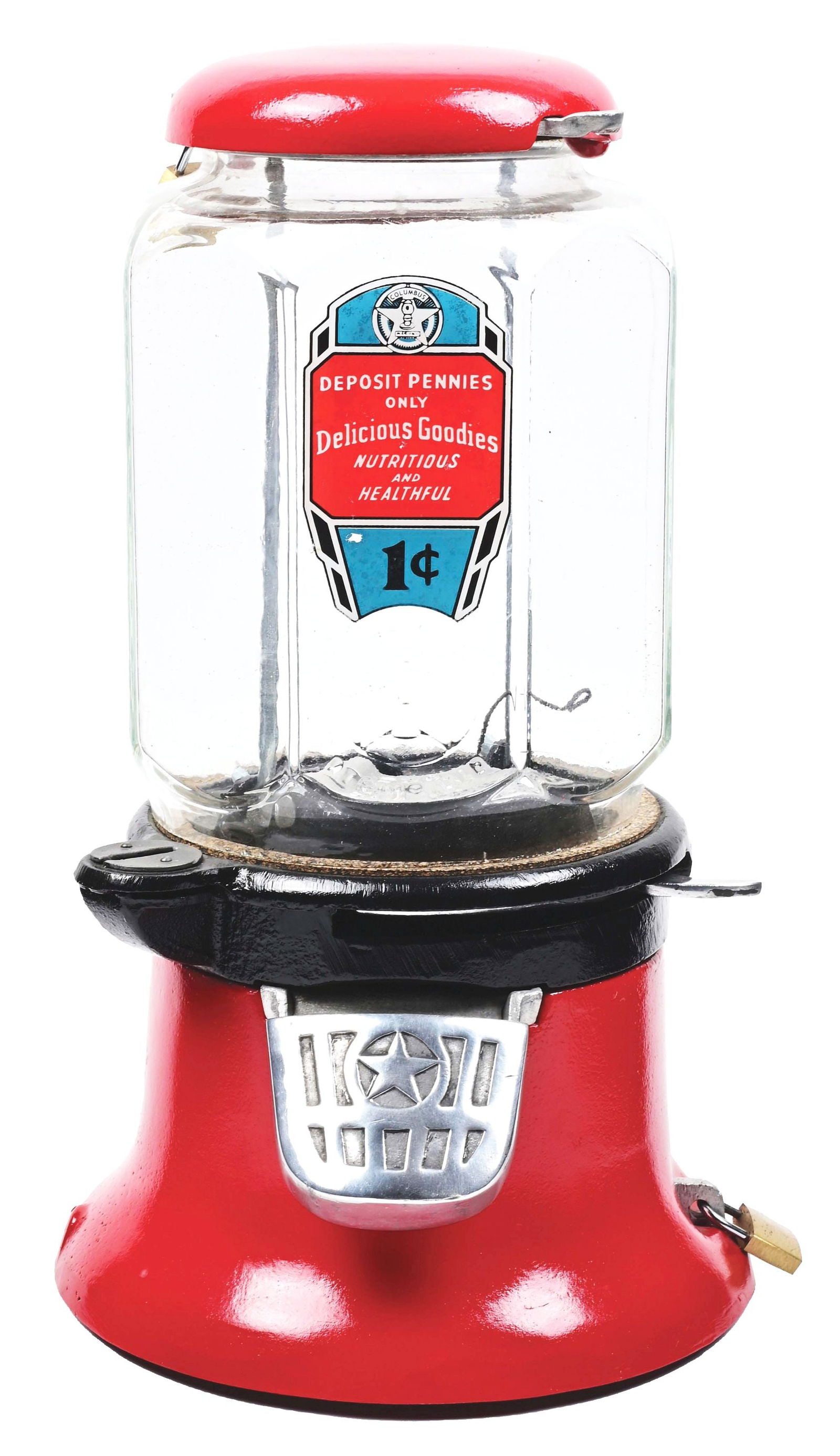 1¢ COLUMBUS MODEL "M" BULK VENDING MACHINE. (1 of 4)