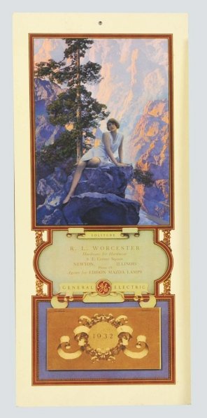 1932 Maxfield Parrish Poster.: Features a 1932 General Electric Solitude which is bright with only miniscule soiling. Condition (Near Mint). Size 19" x 8 - 1/2".