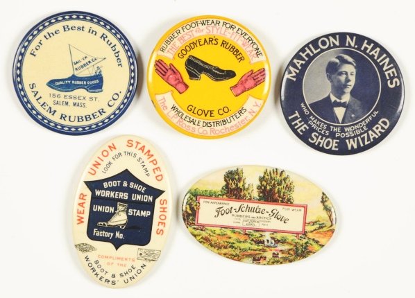 Lot of 5: Shoe Related Pocket Mirrors.: Condition (Near Mint). Size Largest: 2 - 3/4" L.