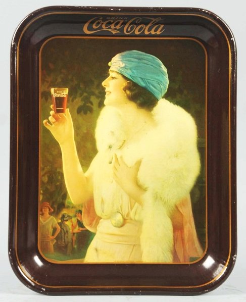 1925 Coca-Cola Serving Tray.: Miniscule marks on face and tiny rim nicks. Condition (Near Mint). Size 13 - 1/4" x 10 - 1/2".