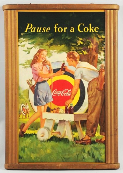 1948 Coca-Cola Small Poster & Kay Frame.: A few minor surface bends, scratches and rubs, with light soiling. Condition (Excellent). Size Framed: 20" x 28 - 1/2".
