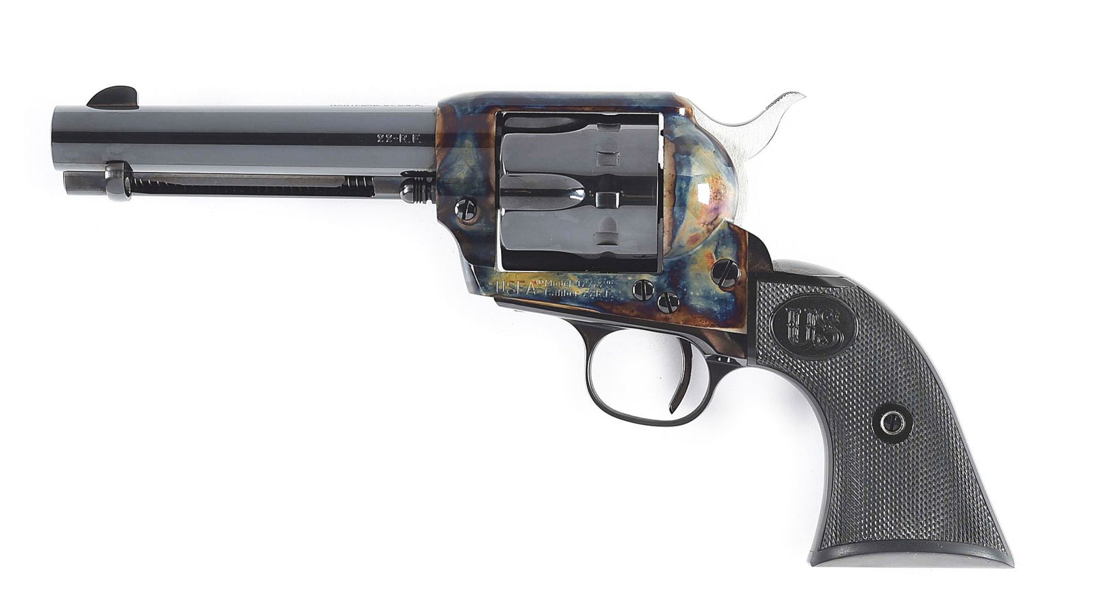 (M) US FIREARMS CO. MODEL 12/22 SINGLE ACTION REVOLVER.: Founded in 1993, the US Firearms Co. manufactured some of the finest contemporary Single Action Army Revolvers utilizing the original Colt Armory in Hartford, Connecticut. This desirable 12/22 Model t