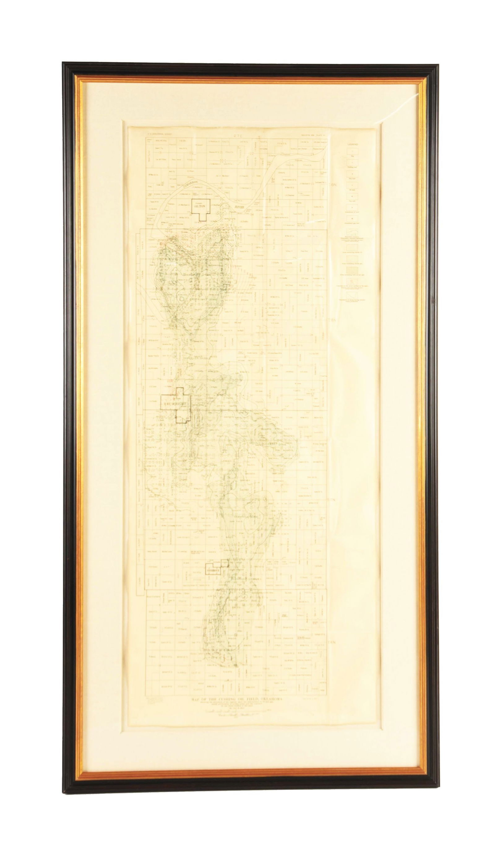 Sketch Map Of The Cushing Oil Field, Oklahoma. Auction