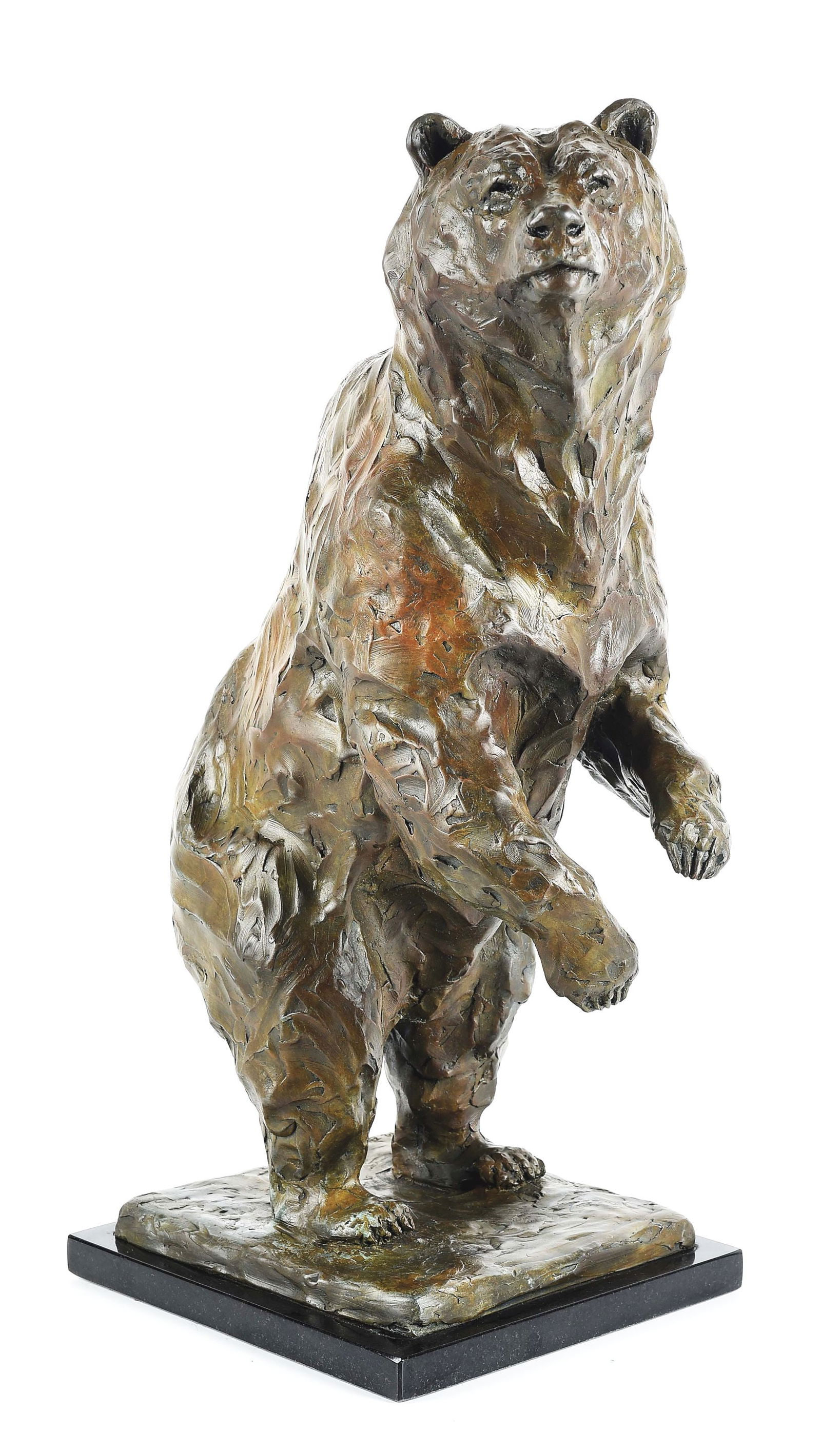 MIKE BARLOW (B. 1963): Provoked Bronze 21" x 7 1/2" x 9" Signed and dated '72, edition 2/21 1" marble base