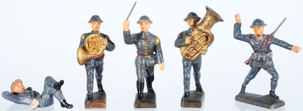 Lot of 5: Lineol 7.5cm Portuguese Soldiers.: Figures as shown in photo. Condition (Very Good - Excellent).