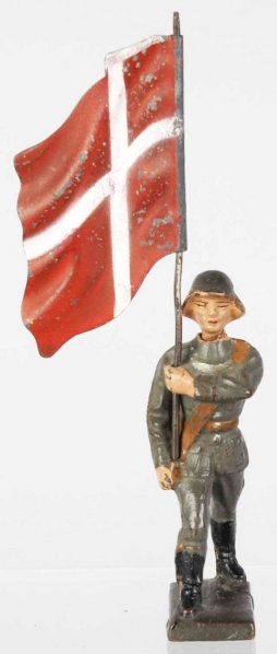 Lineol 7.5cm Danish Flag-Bearer.: Condition (Excellent).