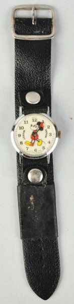Bradley Walt Disney Mickey Mouse Wrist Watch.: Marked "Walt Disney Productions". Appears to have its original band. Well-worn. Condition (Very Good).