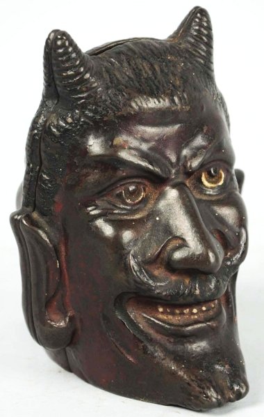Cast Iron Two-Face Devil Still Bank.: Manufactured by A.C. Williams. Condition (Excellent). Size 4 - 1/4" T.