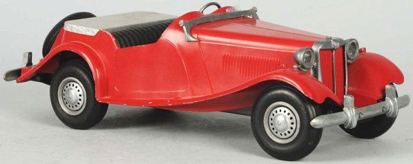 Pressed Steel Doepke MG Car Toy.: Rear-mounted spare tire. Kit car has broken windshield. Condition (Very Good). Size 15" L.