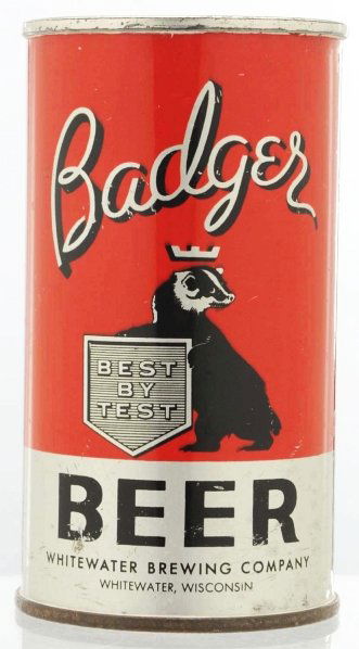 Badger Beer Instructional Beer Can.: 032-35. "Best by Test". WI. Minor scratches, mostly on front. Humidity spots on back. High grade for this can. Top has been opened. Condition (1/1-).
