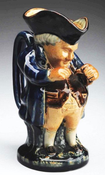 Unusual Salt-Glaze Earthenware Toby Jug.: Signed "Fulham". Condition (Excellent). Size 7 - 3/4" T.