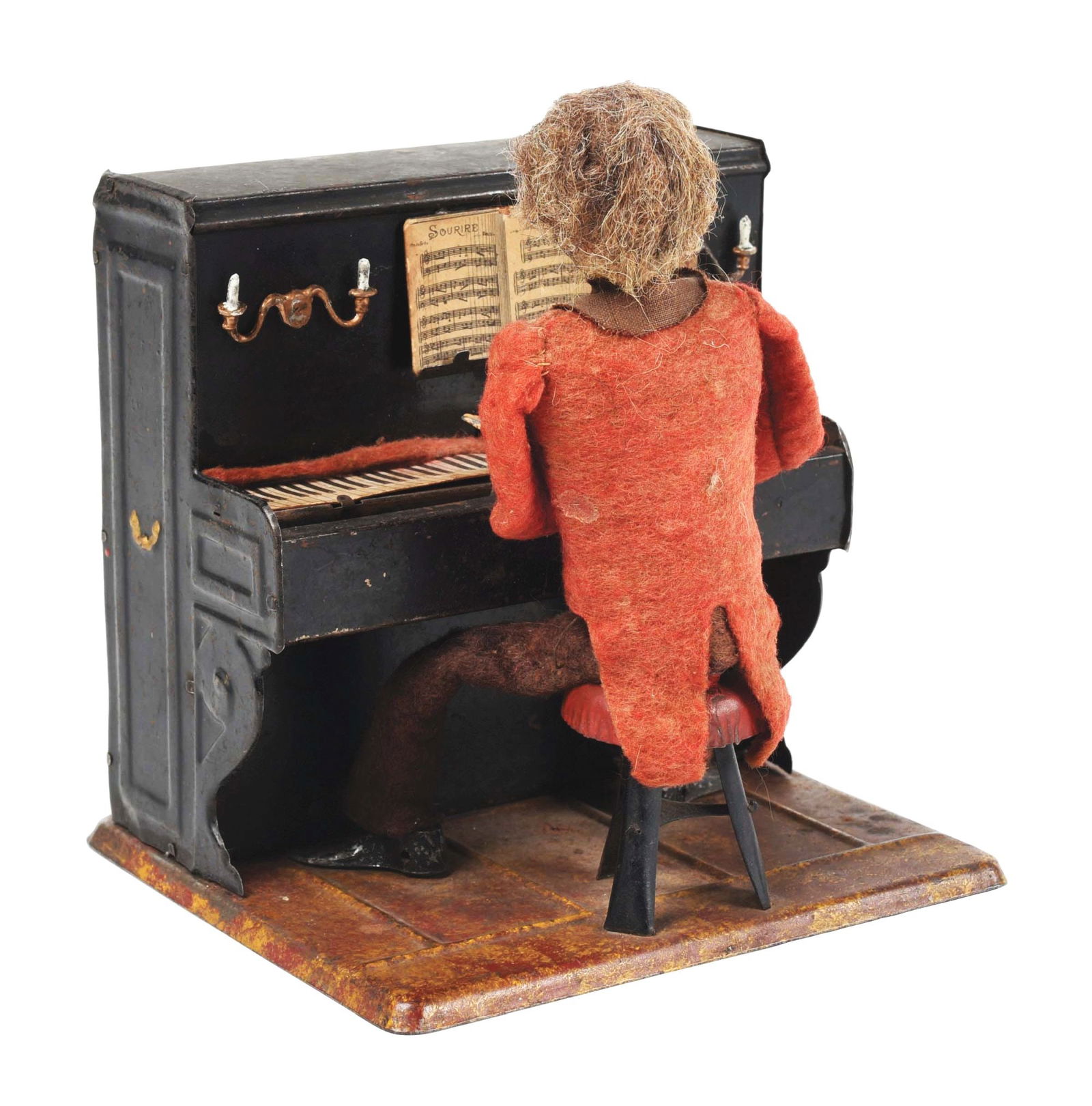 FRENCH PRE-WAR MARTIN CLOCKWORK PIANO PLAYER (1 of 4)