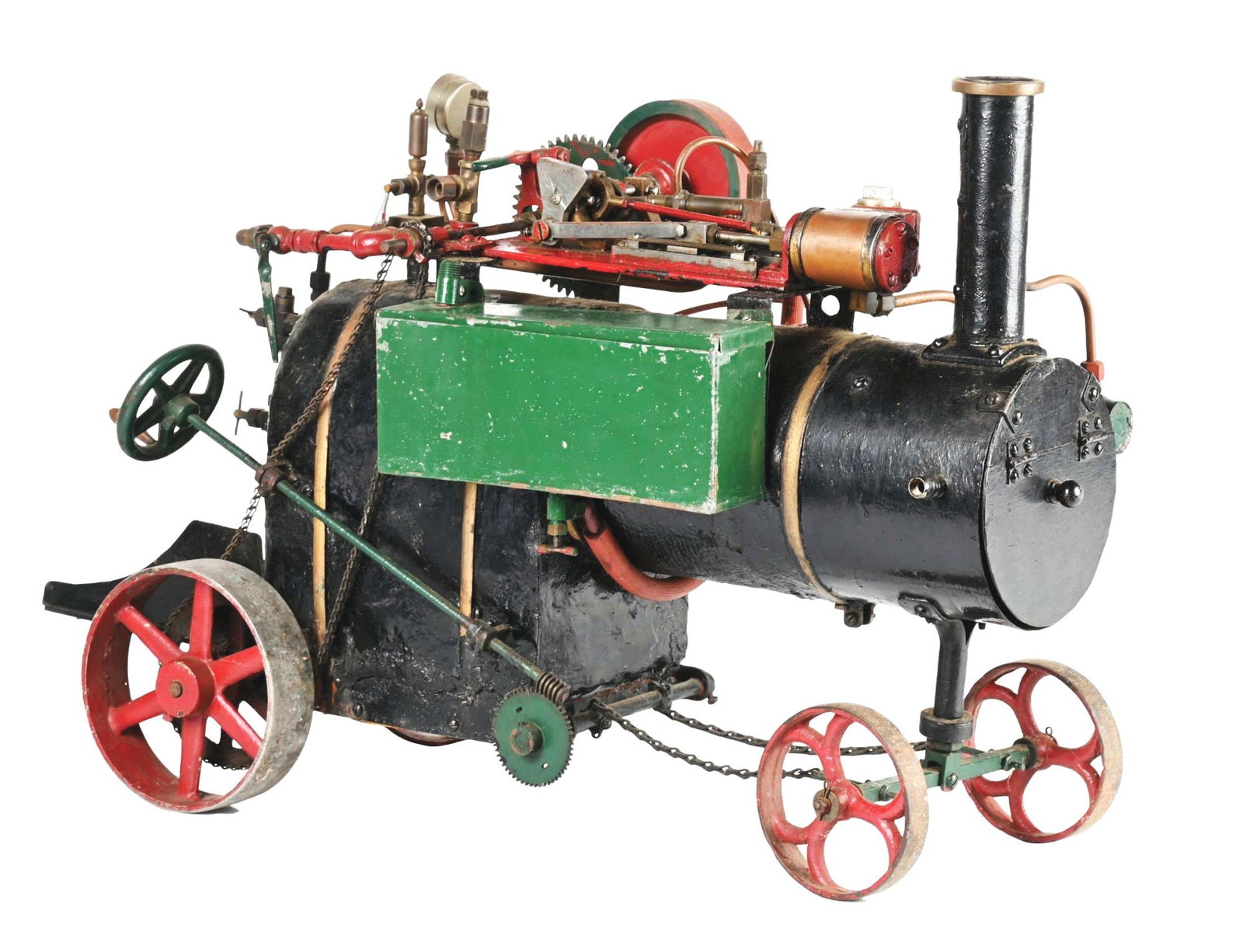 HANDMADE FOLK ART LIVE STEAM ENGINE (1 of 3)