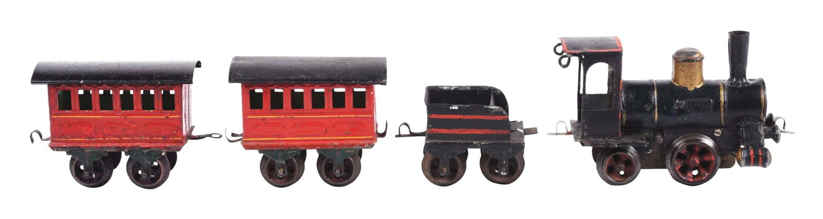 EARLY MARKLIN HAND-PAINTED CLOCKWORK PASSENGER TRAIN SET (1 of 2)