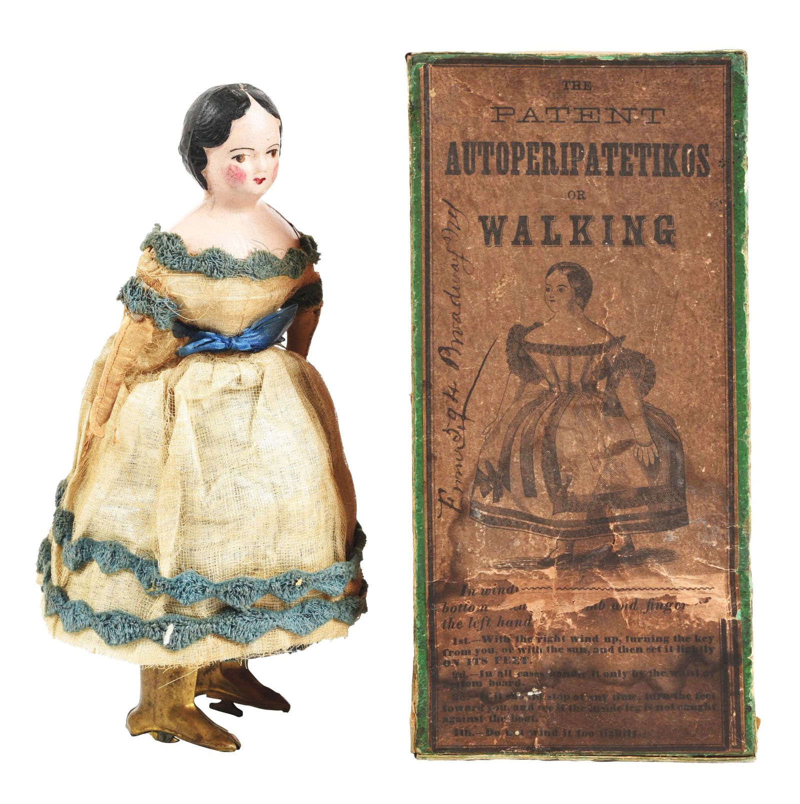 VERY SCARCE 19TH CENTURY MORRISON WALKING DOLL IN ORIGINAL BOX (1 of 5)