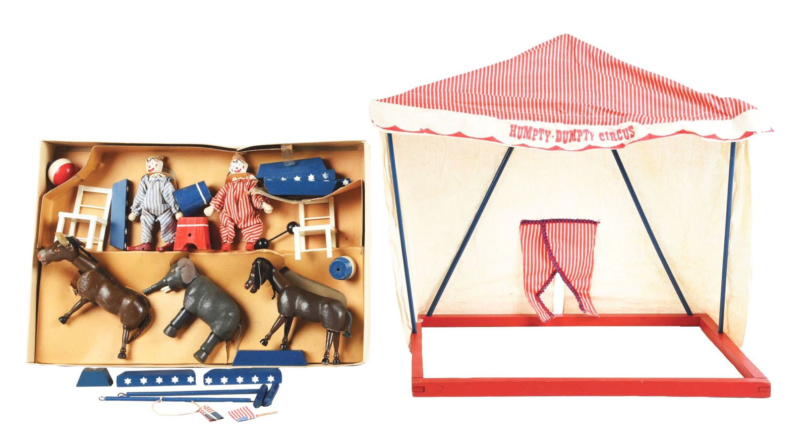 1950S SCHOENHUT HUMPTY DUMPTY CIRCUS SET IN ORIGINAL BOX (1 of 2)