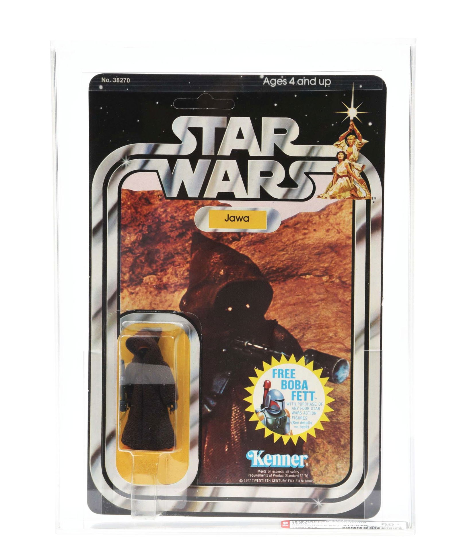 STAR WARS JAWA 20 BACK-H AFA 80+ MINT ON CARD "RECTANGULAR EXT. STICKER" (1 of 6)